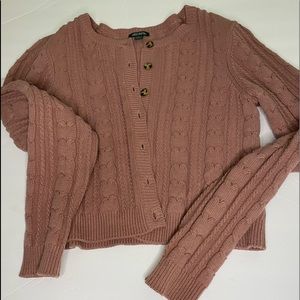 Dusty pink Wild Fable crop cardigan sweater size large